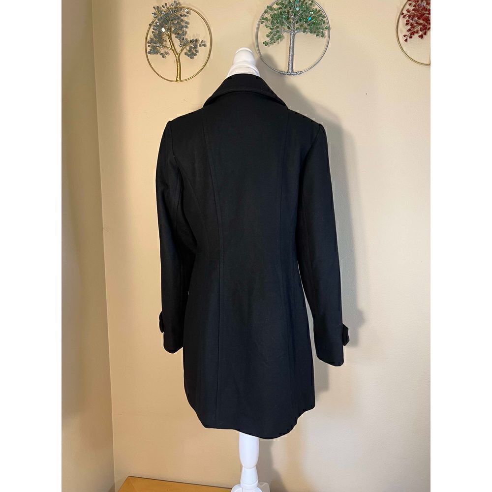 Anne Klein Black Double Breasted Wool Blend Pea Coat Size S - Picture 5 of 11